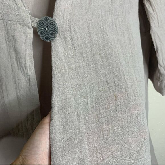 Soft surroundings benedetta gauze single button cardigan tan - Picture 4 of 9